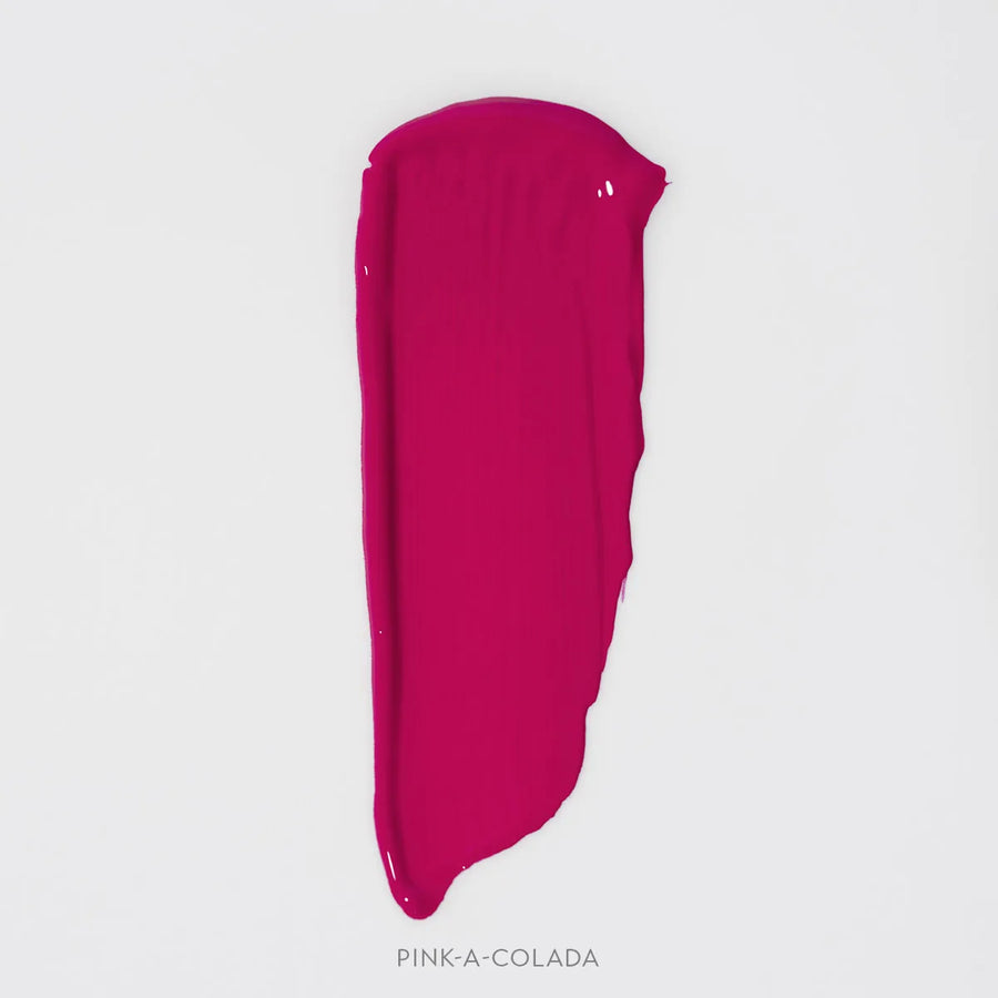 Matowa pomadka Hedonista Pink-a-colada Lipstick – intensywny, soczysty różowy odcień, swatch produktu