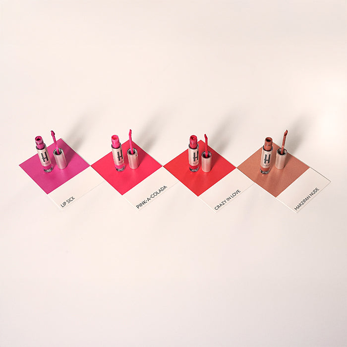 Matowe pomadki do ust Hedonista w eleganckich opakowaniach z aplikatorem – prezentacja różnych odcieni