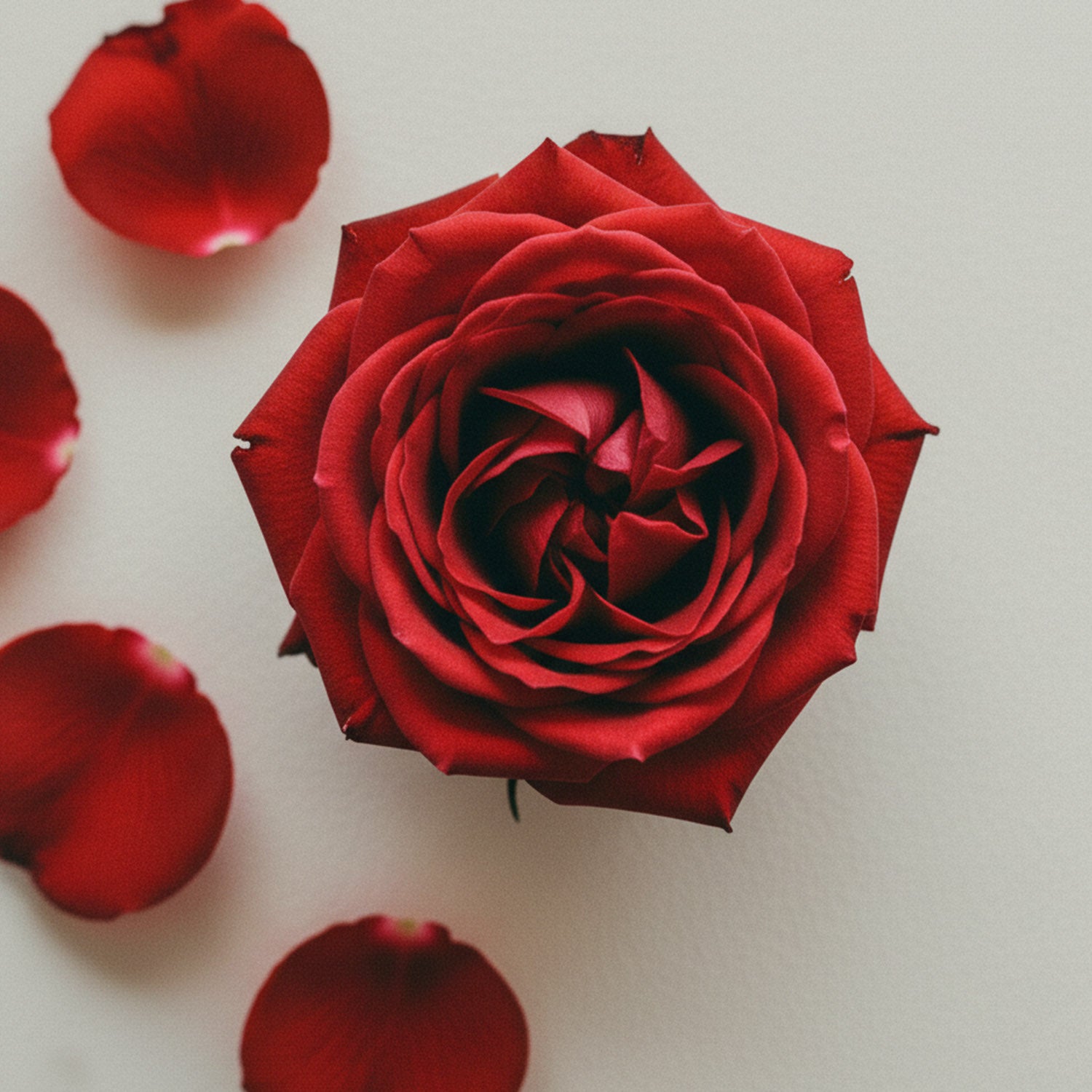 Czerwona róża z płatkami – inspiracja kolorem pomadki Crazy In Love
